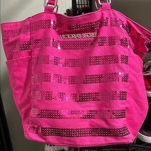 Victoria's Secret Pink Sequin Tote Bag